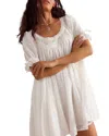 Free People Sandy Shores Cotton Babydoll Minidress In Ivory