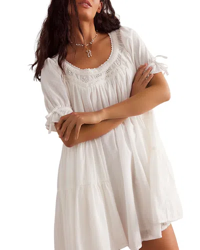 Free People Sandy Shores Cotton Babydoll Minidress In Ivory