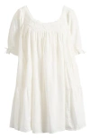 Free People Sandy Shores Cotton Babydoll Minidress In Ivory