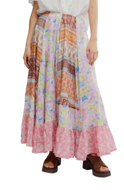 Free People Santa Eulalia Mix Print Maxi Skirt In Multi