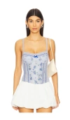 Free People Sara Corset Bodysuit In Blue