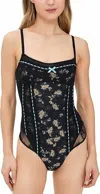 Free People Sara Corset Bodysuit In Black Combo