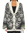 Free People Sasha Cardigan In Onyx Blossom Combo
