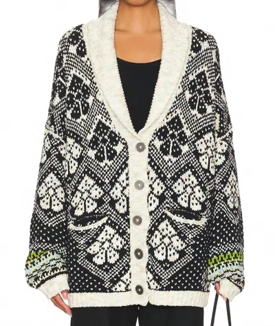 Free People Sasha Cardigan In Onyx Blossom In Multi