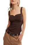 Free People Sasha Corset Top In Hot Fudge