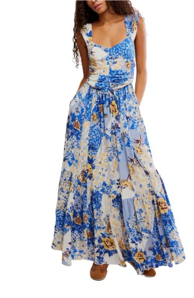 Free People Sasha Maxi Dress In Porcelein Combo In Multi