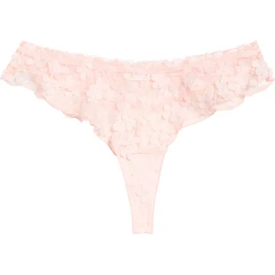 Free People Save The Date Low Rise Ruffle Thog In Pink