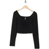 Free People Scarlet Smocked Crop Top In Black