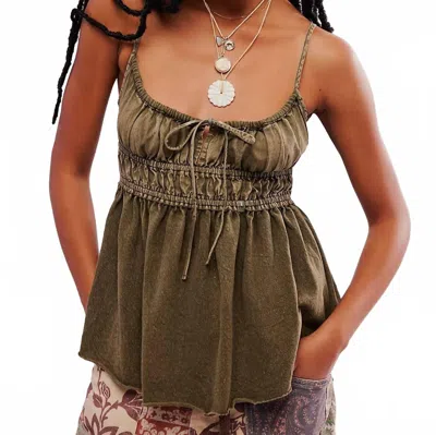 Free People Scarlett Scoopneck Tank Top In Sea Lion In Green