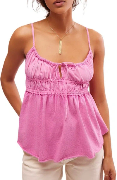 Free People Scarlette Mixed Media Babydoll Camisole In Island