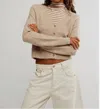 Free People School Girl Cardigan In Feather Grey Melange In Sand