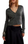 Free People School Girl Cropped Cardigan In Gray