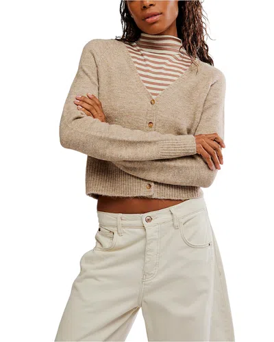 Free People School Girl Cropped Cardigan In Neutral