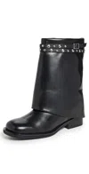 Free People Scorpio Studded Foldover Bootie In Black