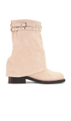 Free People Scorpio Studded Foldover Bootie In Light Grey