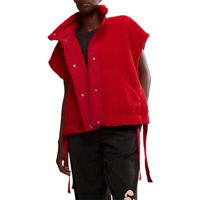 Free People Scout It Out Fleece Vest In Red