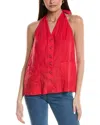Free People Scout Linen-blend Halter Top In Red
