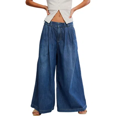 Free People Scout Mid Waist Wide Leg Jeans In Blue