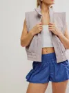 Free People Scrunch Time Puffer Vest In Oyster In White