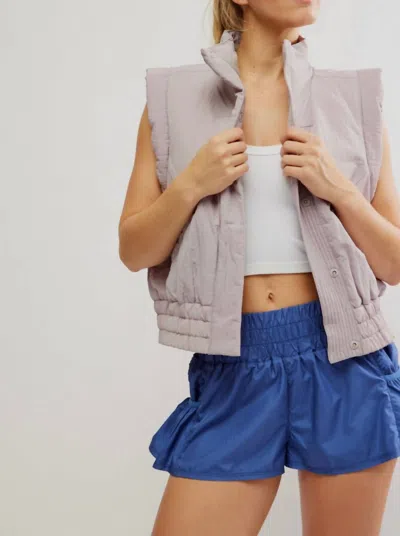 Free People Scrunch Time Puffer Vest In Oyster In White