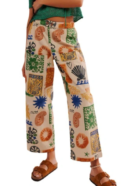 Free People Seaside Pants In Ivory Combo-summer S