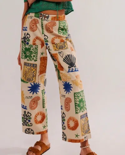 Free People Seaside Pull- On Pants In Ivory Combo Summer In Neutral