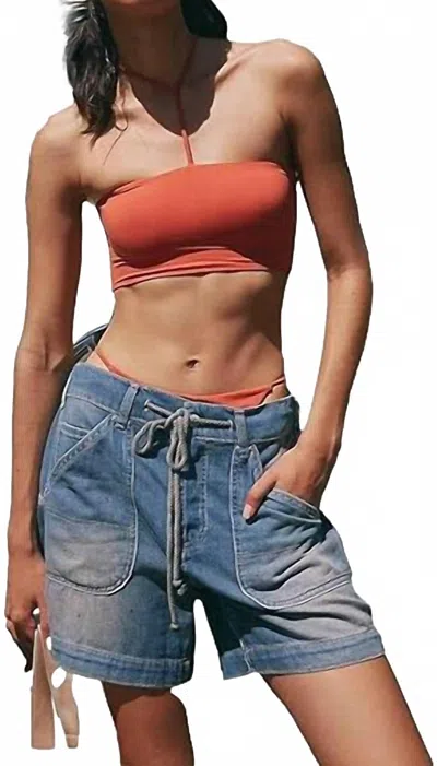 Free People Second Chances Pull-on Shorts In Electric In Blue