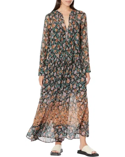 Free People See It Through Dress In Black Combo In Multi