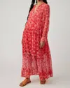 Free People See It Through Dress In Coral Combo In Multi