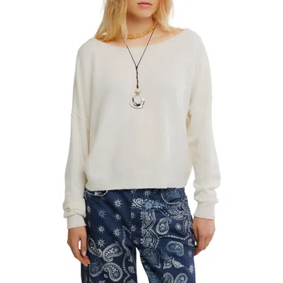 Free People See Me Pullover Boatneck Sweater In White