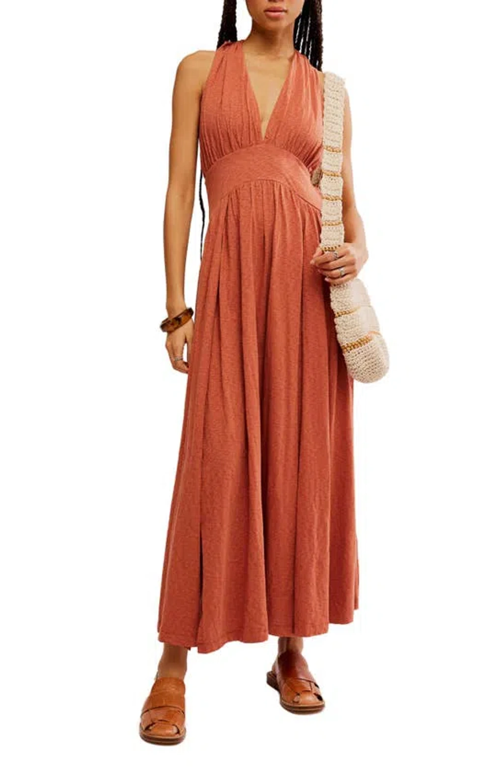 Free People Selena Convertible Halter Maxi Dress In Chutney | ModeSens