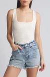 Free People Women's Send Love Sleeveless Bodysuit In Pastel Parchment