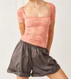 Free People Send Love Seamless Tee In Burnt Coral