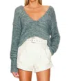 Free People Serendipity V-neck Sweater In Storm Combo In Gray