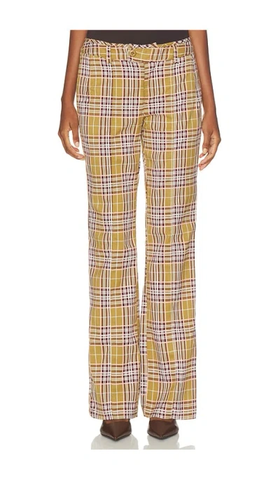 Free People Set On You Slim Trouser In Yellow
