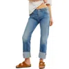 Free People Slim Shade Selvedge Straight Jeans In True Blue In Blue