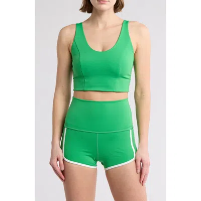 Free People She's Got Rhythm Cropped Camisole In Light Green