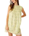 Free People Shea Floral Cotton Blend Babydoll Dress In Undersea