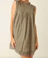 Free People Shea Solid Mini Dress In Dried Basil