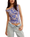 Free People Shea Top In Blue Combo