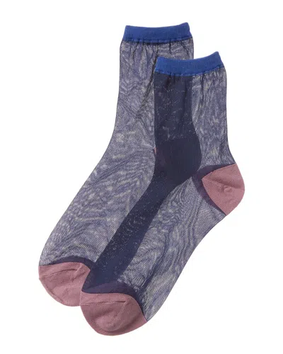 Free People Sheer Crew Socks In Blue
