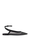 Free People Jules Glitter Mesh Pointed Toe Ankle Strap Flat In 블랙