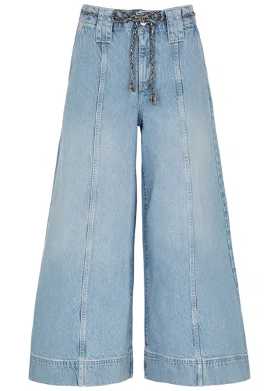 Free People Sheer Luck Wide-leg Jeans In Multi