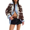 Free People Shelby Floral Jacquard Cotton Cardigan In Brown