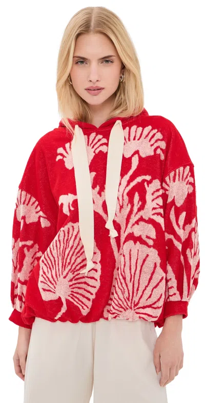 Free People Shell Baby Hoodie Cherry Combo In Red