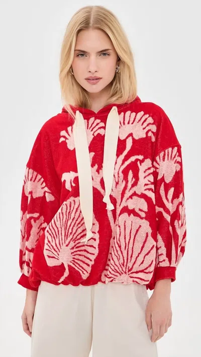 Free People Shell Bay Hoodie In Cherry Combo In Multi