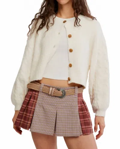 Free People Sherry Pleated Mini Skirt In Rose Combo In Neutral