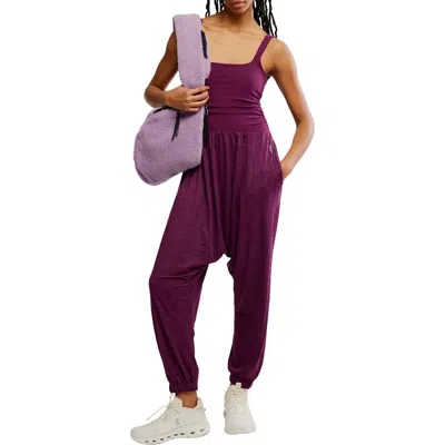 Free People Shiny Happy Tank Jumpsuit In Purple