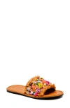 Free People Shipwrecked Beaded Slide Sandal In Orange Multi