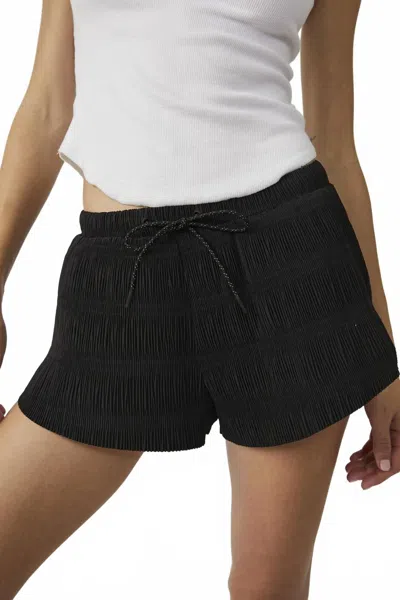 Free People Shirr Enough Pleated Shorts In Black In Animal Print
